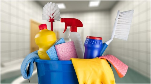 Cleaning team following safe and professional working methods