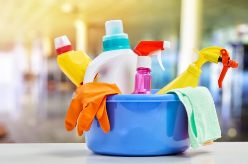 Professional cleaner preparing a property for service