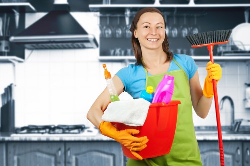 Professional cleaners in Bromley working in a home interior