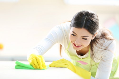 Office cleaner in Bromley maintaining a polished workspace