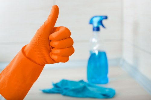 Cleaning an apartment block entrance hall in Bromley