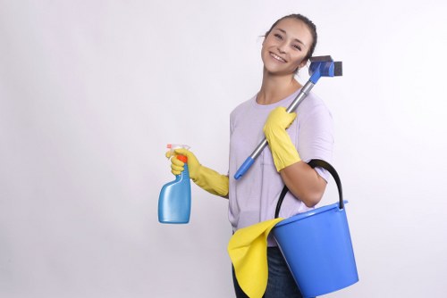 Manager reviewing a cleaning complaint resolution process